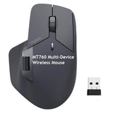 Rapoo MT760M Multi-Mode Wireless Optical Mouse, Bluetooth 5.0 & 2.4G Multi-Mode Connection Up to 4 Devices, 11 Programmable Buttons, 4000 DPI HD Sensor (Container Product Without Box) - Imported from UK