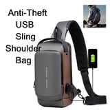 New Fashion Anti-Theft Sling USB Shoulder Bag With Password Lock Waterproof Anti-Scratch Crossbody Unisex Bag - Imported from UK