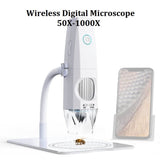 Wireless Digital Microscope, 2MP 50X-1000X Magnification USB Handheld Microscope Inspection Camera with 8 LED Lights & Adjustable Stand, USB Microscope Camera - Imported from UK