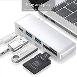 QGT 5-in-1 USB-C HUB, Type-C to 2 USB 3.0 + USB-C Interfaces HUB Adapter with Micro SD/TF Card Slots - Imported from UK