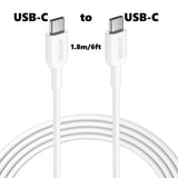 Anker Powerline II USB-C to USB-C 2.0 Cable (6ft), USB-IF Certified, Power Delivery PD Charging (white) - Imported from UK