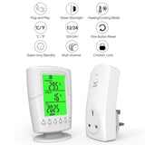 Decdeal Programmable Wireless Thermostat, Smart Temperature Controller RF Plug in Socket Heating Cooling Program Temperature Controller for Heater/Cooler/Fan/Electric Fireplace Heater - Imported from UK