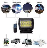 Willpower 50W 360° Rotating Remote Control LED Searchlight Work Light 12-24V Spotlight for Off Road SUV, ATV, Trucks, Boats, Home, Farm Field, Protection Emergency Lighting & More - Imported from UK