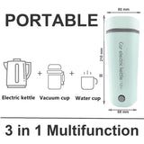 Car Portable 350ml Electric Cup 12V/7A 80W Heating Capacity 304 Stainless Steel Liner Auto-Shut-Off - Imported from UK