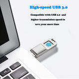 TANSHUOKJ 128GB Fingerprint USB3.0 Flash Drive, Biometric Security Protection Thumb Drive for PC/Smartphone/Laptop - Imported from UK