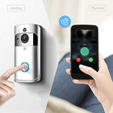 Video Doorbell Camera with 2.4G Wi-Fi Connection, Wide Angle, Night Vision, Real-Time Notification, Two-Way Audio, Motion Detection - Imported from UK