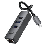 uni USB C Ethernet Adapter, USB C Hub with RJ45 1000 Gigabit Ethernet, [Thunderbolt 4/3 Compatible] for MacBook Pro/Air, iPad Pro, Surface Laptop, Chromebook & More - Imported from UK