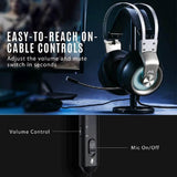 MPOW EG3 Pro Over Ear Gaming Headset with 7.1 Surround Sound with LED Light, Noise Cancelling Mic & Soft Memory Earmuff, Compatible with PC, PS4, Xbox One, Nintendo Switch - Imported from UK
