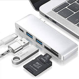 QGT 5-in-1 USB-C HUB, Type-C to 2 USB 3.0 + USB-C Interfaces HUB Adapter with Micro SD/TF Card Slots - Imported from UK