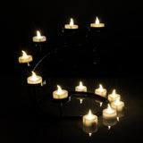 AGPTEK Flickering LED Tealights, Battery Operated Flameless Candles for Wedding, Holiday Party, Home Decor (24 Warm White Candles) - Imported from UK