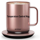 Ember Temperature Control Smart Mug 2, Rose Gold App-Controlled & Rechargeable Heated Coffee / Tea Mug with Intelligent LED Display, 1.5-hr Battery Life 295ml / 10oz - Imported from UK