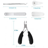 BLESWIN Toe Nail Clipper for Ingrown or Thick Toenails, 4pcs Toenails Trimmer & Professional Podiatrist Toenail Nipper for Seniors with Surgical Stainless Steel Super Sharp Blades Soft Grip Handle - Imported from UK