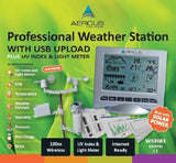 Aercus Instruments™ WS3083 Pro Wireless Weather Station with USB Upload + UV Index & Light Meter - Imported from UK