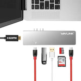 Wavlink WS-UHP3405M 7-in-1  Dual Thunderbolt-3 to USB HDMI Card Reader PD Charging Mini Docking Station for MacBook Pro - Imported from UK