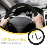 RAYHONG 12V Heated Steering Wheel Cover for Winter, Hand Warming Steering Wheel Protector, Heats up Quickly for Car Truck Van SUV - Imported from UK