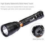 CrazyFire Scuba Diving 1000 Lumens LED Flashlight, 100M Underwater Waterproof Diving Torch Flashlights with 4 Light Modes, Battery & Charger for Outdoor Water Sports Fishing Camping - Imported from U