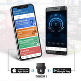 THINKCAR 1 OBD2 diagnostic scanner with availability on the App Store & Google Play