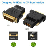 Rankie DVI to HDMI Adapter Gold Plated 1080P Full HD Converter, (Pack of 2) - Imported from UK