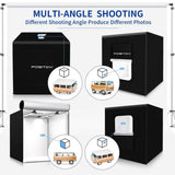 FOSITAN Photo Box 35"/90cm, Foldable Photo Light Studio Box, 126 LED Light Photo Shooting Tent Table Top Photography Lighting Kit with 4 Background Paper & Brightness 15000LM CRI95+ - Imported from UK