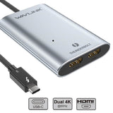 WAVLINK Thunderbolt 3 to Dual HDMI Display Adapter 4K@60Hz, Thunderbolt 3 up to 40Gbps to Dual Monitor HDMI 2.0 Video Converter - Imported from UK