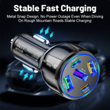 USB-C 75W Car Charger, PD & QC3.0 Fast Charging Car Adapter, 5 Multi Port Type-C Cigarette Lighter USB Charger, Car Phone Charger for iPhone/Android/Samsung Galaxy etc - Imported from UK