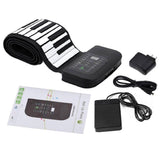 Portable 88 Keys Silicone Flexible Roll Up Piano with Sustain Pedal - Imported from UK