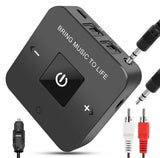 iDIGMALL Bluetooth 5.0 Transmitter Receiver, 2 in 1 Wireless Audio Adapter with Digital Optical Aux RCA Jack Dual Link Stream Volume Control - Imported from UK