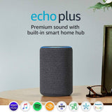 Amazon Echo Plus (2nd Gen), Premium Sound with Built-in Smart Home Hub - (Amazon Container Product Without Box) - Imported from UK