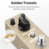 Donner Golden Tremolo Guitar Pedal, Analog Tremolo Effect Pedal for Electric Guitar & Bass, True Bypass - Imported from UK