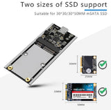mSATA to USB 3.1 Gen2 10GBPS SSD Enclosure Adapter Case with USB Type C Interface for mSATA Internal Solid State Drive Hard Drive - Imported from UK