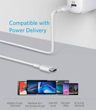 Anker Powerline II USB-C to USB-C 2.0 Cable (6ft), USB-IF Certified, Power Delivery PD Charging (white) - Imported from UK
