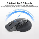 Rapoo MT760M Multi-Mode Wireless Optical Mouse, Bluetooth 5.0 & 2.4G Multi-Mode Connection Up to 4 Devices, 11 Programmable Buttons, 4000 DPI HD Sensor (Container Product Without Box) - Imported from UK