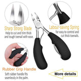 BLESWIN Toe Nail Clipper for Ingrown or Thick Toenails, 4pcs Toenails Trimmer & Professional Podiatrist Toenail Nipper for Seniors with Surgical Stainless Steel Super Sharp Blades Soft Grip Handle - Imported from UK