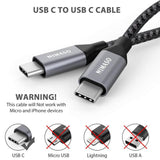 NIMASO USB C to USB C Cable 3m/10ft 100W Braided USB-C Cable Type C Fast Charging Cable - Imported from UK