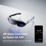 Rokid Air AR Glasses Augmented Reality Wearable Tech Headsets Smart Glasses for Movie Video Display, Myopia Friendly Portable Massive Screen with 1080P OLED Dual Display, 43°FoV, 55PPD - Imported from UK