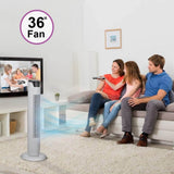 ANSIO 36" Tower Fan with Remote For Home & Office, 7 Hour Timer, 3 Speed & 3 Wind Modes Oscillating Fan - Imported from UK