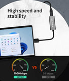 MAXESLA USB 3.0 to Gigabit Ethernet Adapter – Plug & Play High-Speed Wired Network Converter for Laptop, MacBook & PC