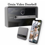 Ornin WiFi Video Doorbell with Chime, 1080P HD Camera, PIR Motion Detection, Two-Way Talk, IP65 Weatherproof for Home Security - Imported from UK