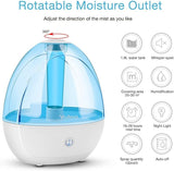 YOLEO 1800ml Ultrasonic Cool-Mist Humidifier Whisper-Quiet Automatic Shut-off with Night Light, High Output, Ultra Quiet, Large Capacity Vaporizer - Imported from UK