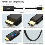 BENFEI USB C to HDMI Cable 4K 1M USB Type C to HDMI Adapter (Thunderbolt 3/4 iPhone 15 Pro/Pro Max Compatible) Male to Male Gold-Plated Cord - Imported from UK