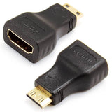 HDMI Adapter Mini HDMI Male to HDMI Female Adapter Up to 2160/1080 FHD Gold-plated Contacts - Imported from UK