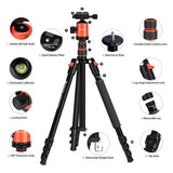 GEEKOTO 77’’ Camera Tripod for DSLR, Compact Aluminum Tripod with 360 Degree Ball Head and 8kgs Load for Travel and Work - Imported from UK