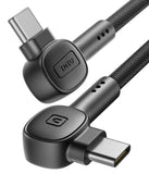 INIU USB C to USB C Cable 100W 90° Design Nylon Braided Type C PD QC 4.0 Fast Charging Cable (6.6ft, 2-Pack) - Imported from UK