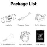 XOSS XL800 Bike Headlight, Aluminum, USB-C Rechargeable, Waterproof, 800 Lumens Bicycle Light with 5 Modes, Front Light Easy to Install for Road/Mountain Cycling - Imported from UK