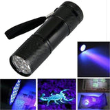 UV Torch Light, 9 LED 395nm Ultraviolet Flashlight, Handy Powerful UV Torch Light Essential for Home & Professional Use - Imported from UK