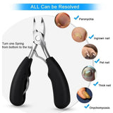BLESWIN Toe Nail Clipper for Ingrown or Thick Toenails, 4pcs Toenails Trimmer & Professional Podiatrist Toenail Nipper for Seniors with Surgical Stainless Steel Super Sharp Blades Soft Grip Handle - Imported from UK