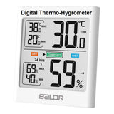 BaLDR Digital Thermo-Hygrometer with Backlight, Temperature & Humidity Smart Sensor, Easy to Read, Real Time Monitoring, Large Backlit LCD Display - Imported from UK