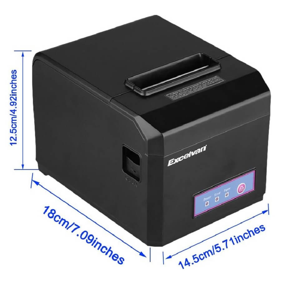 Excelvan Thermal Receipt Printer 80mm with USB Lan Com & Cash Drawer 3 ...