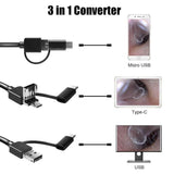 Ear Wax Removal Kit, 3-in-1 5.5mm USB HD Ear Cleaner Endoscope/Otoscope with 6 LED Light, Visual Ear Camera for Adults Kids Pets - Imported from UK
