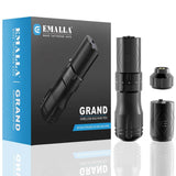 Emalla Grand G3 Wireless Tattoo Pen Machine 7 Strokes Adjustable with 2 Batteries, Professional Black Tattoo Machine 2.4mm-4.2mm Stroke Long Working Pen Premium for Artists Tattoo Supplies - Imported from UK